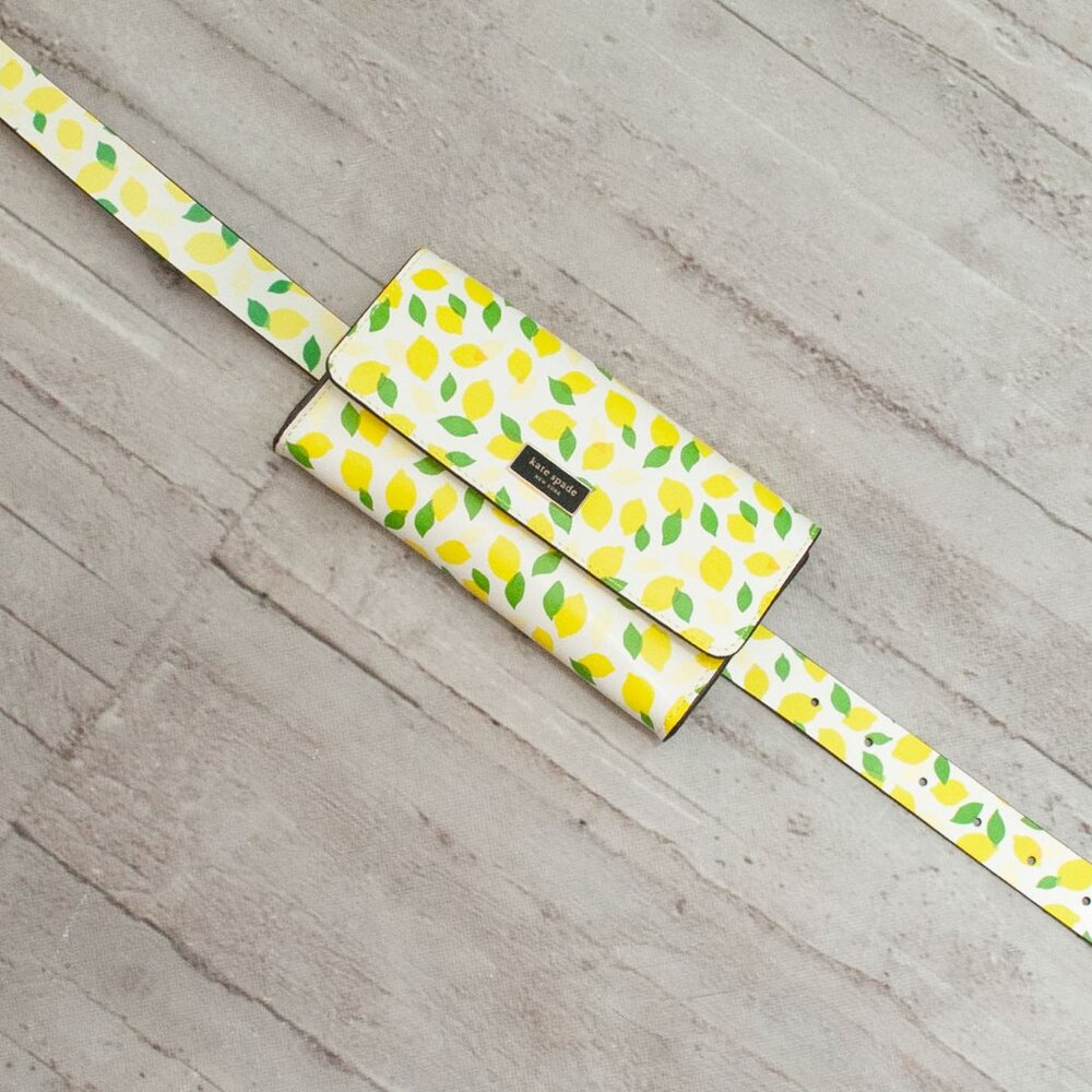 NWT kate spade Genuine Leather Lemon Belt Crossbody Bag size S/M